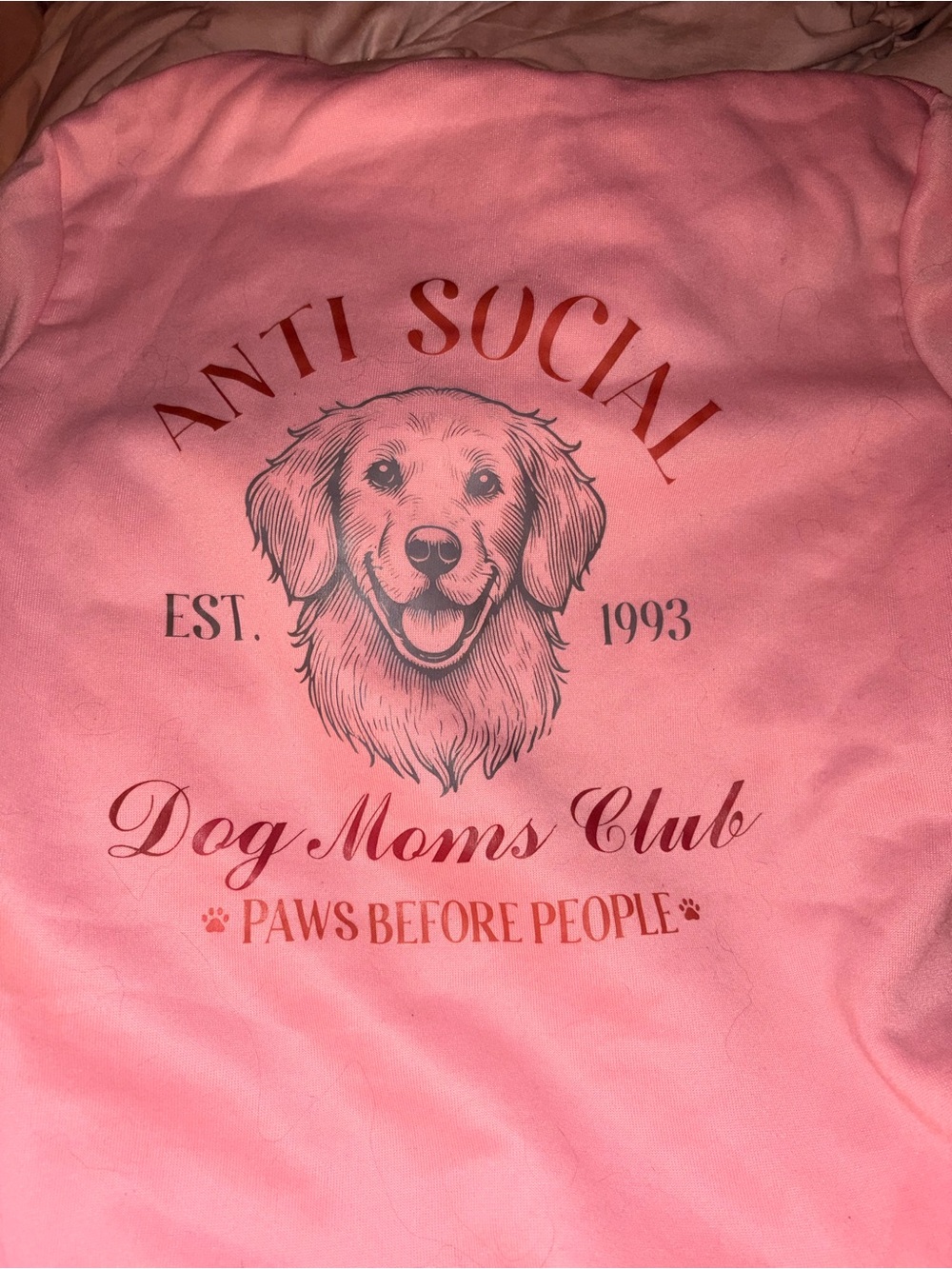 Pink "Anti Social Dog Moms Club" Pet Hoodie